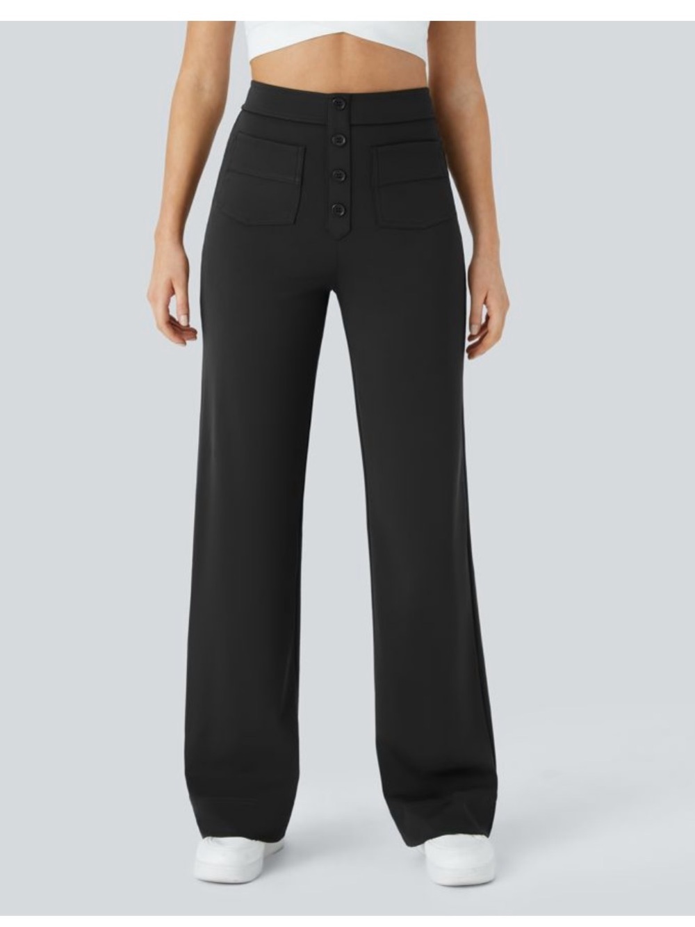 Halara High-Waist Wide Leg Pants - Black